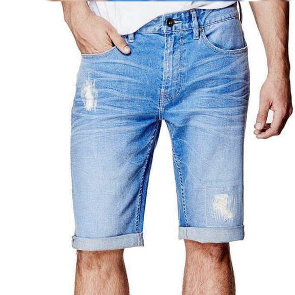 NWT GUESS Regular Stray Modern Fit Denim Shorts 28 - Picture 1 of 8
